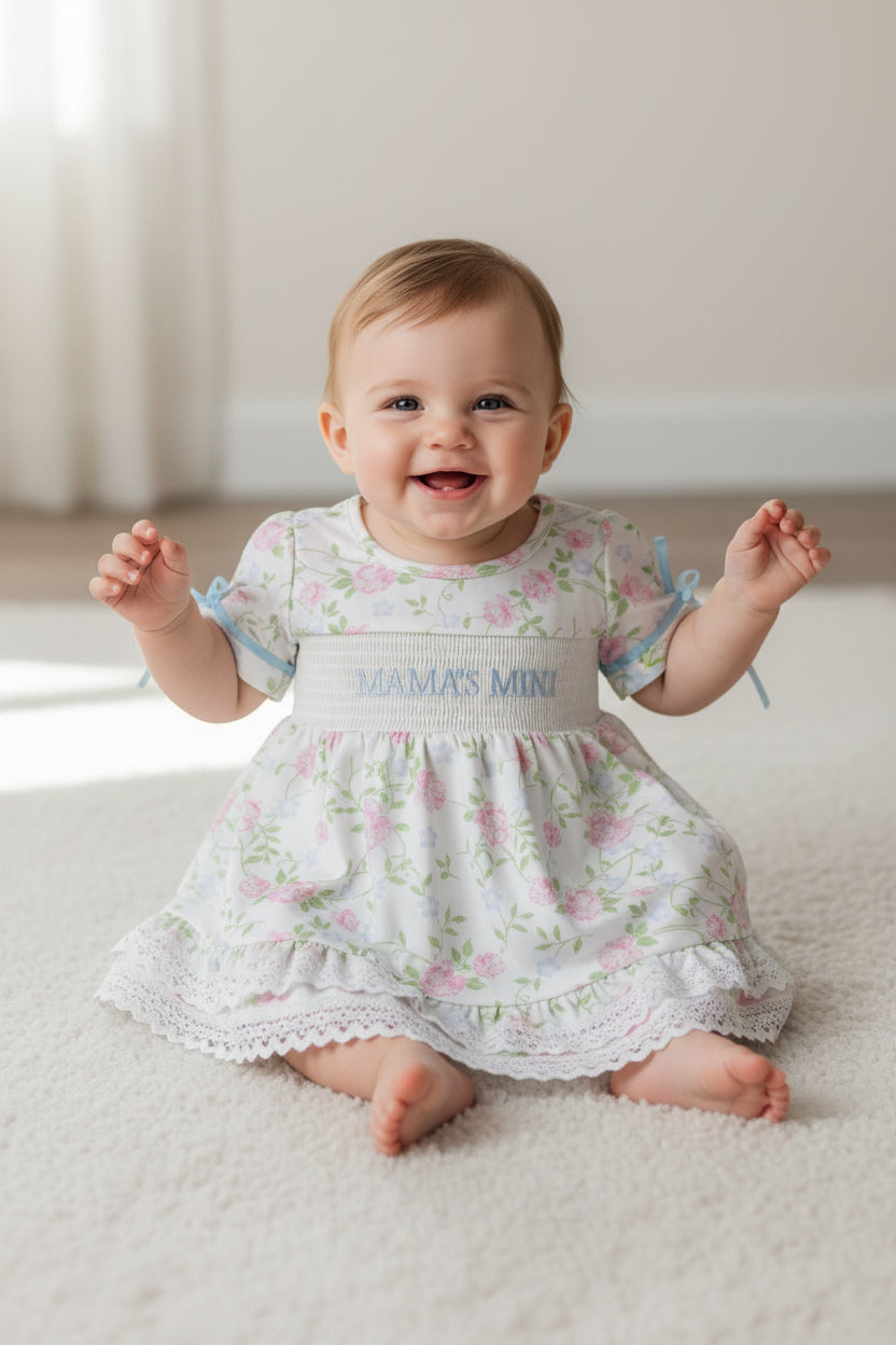 mama's mini floral embroidery bummie set