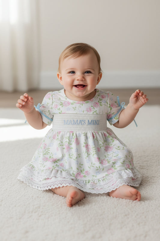 mama's mini floral embroidery bummie set