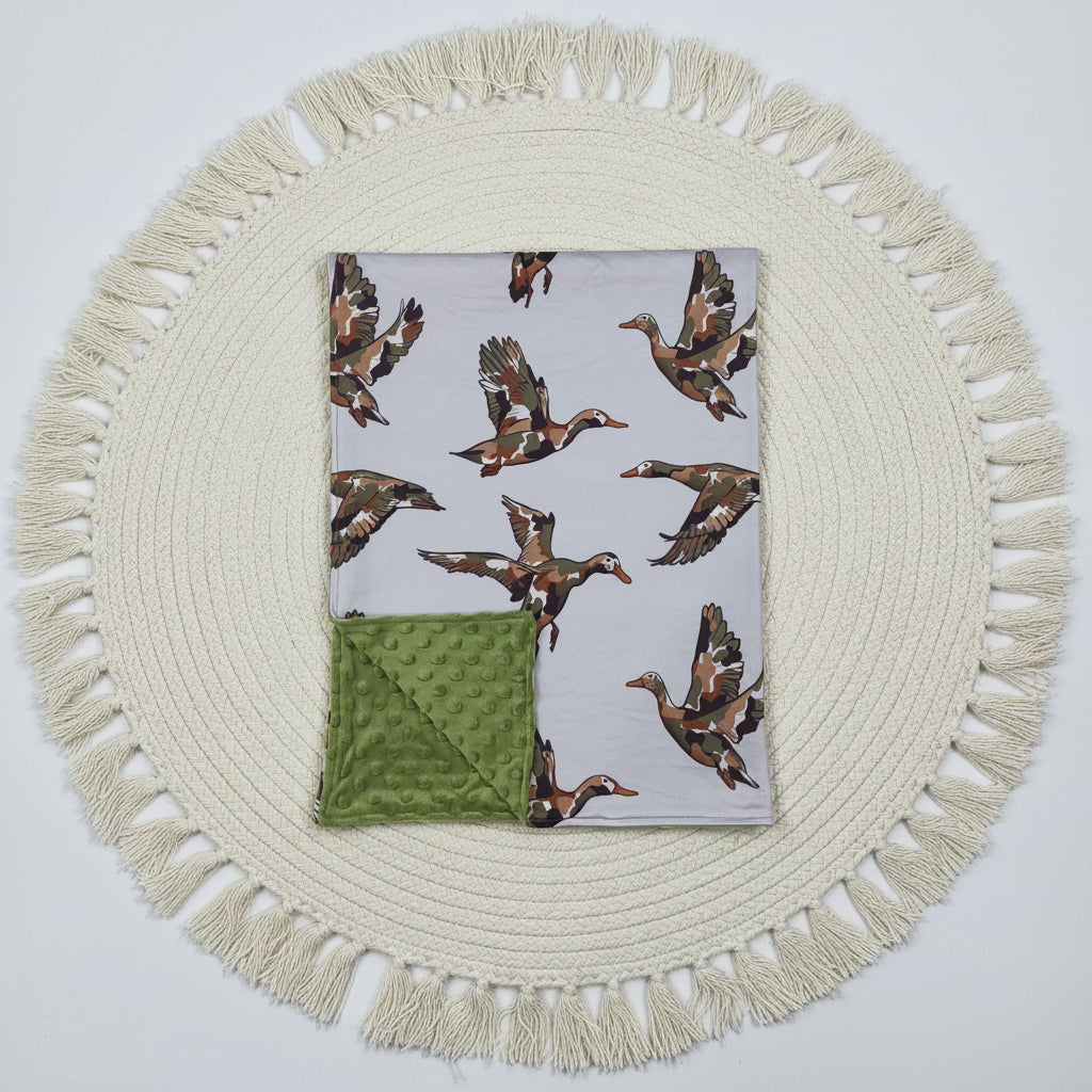 soft camo mallard print baby blanket
