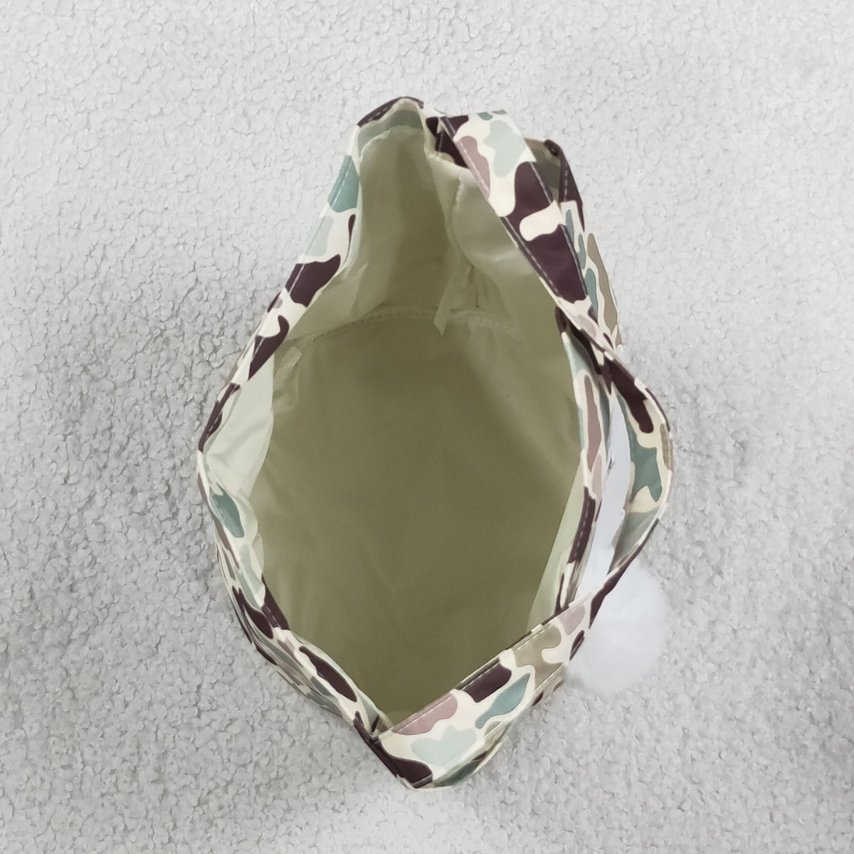 camo with bunny pattern easter baseket bag
