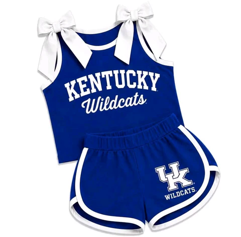 Custom order MOQ 5 PCS CUSTOM STYLE SCHOOL TEAM UK BOWS GIRLS SHORTS SET
