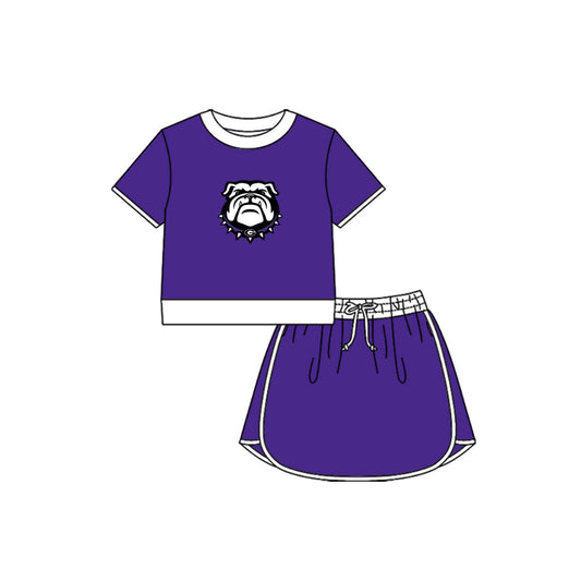Custom order Alexis team purple dog girl skort set