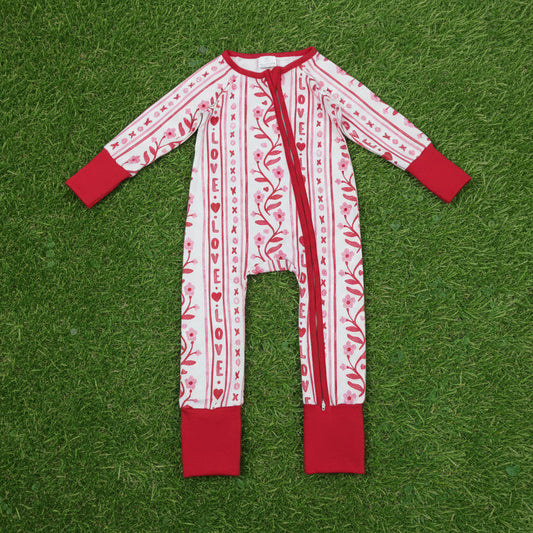 xoxo love valentine flower girl zipper sleeper