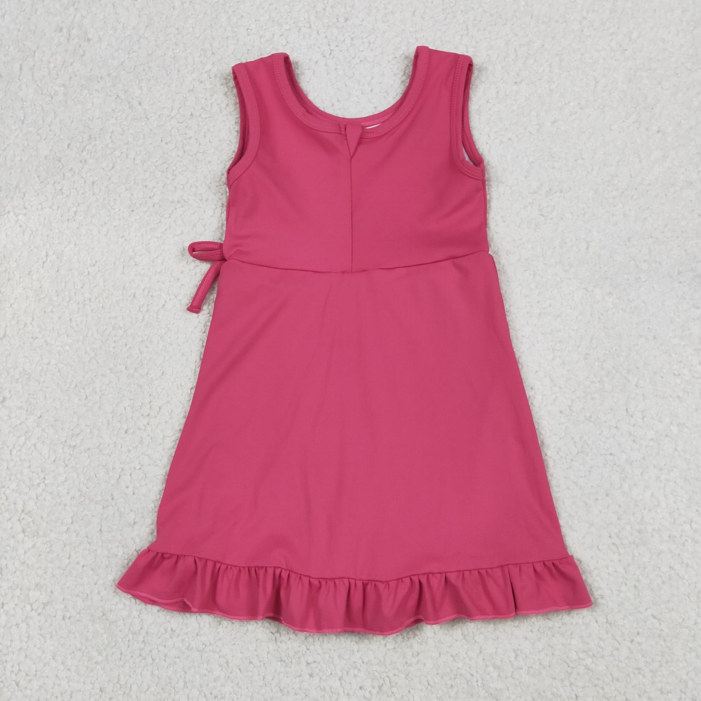 solid hot pink ruffle athletic dress