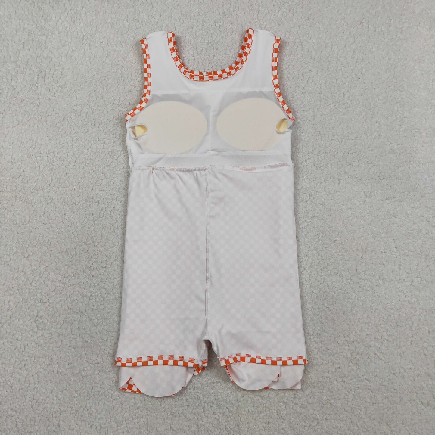 orange gingham scallop athletic dress