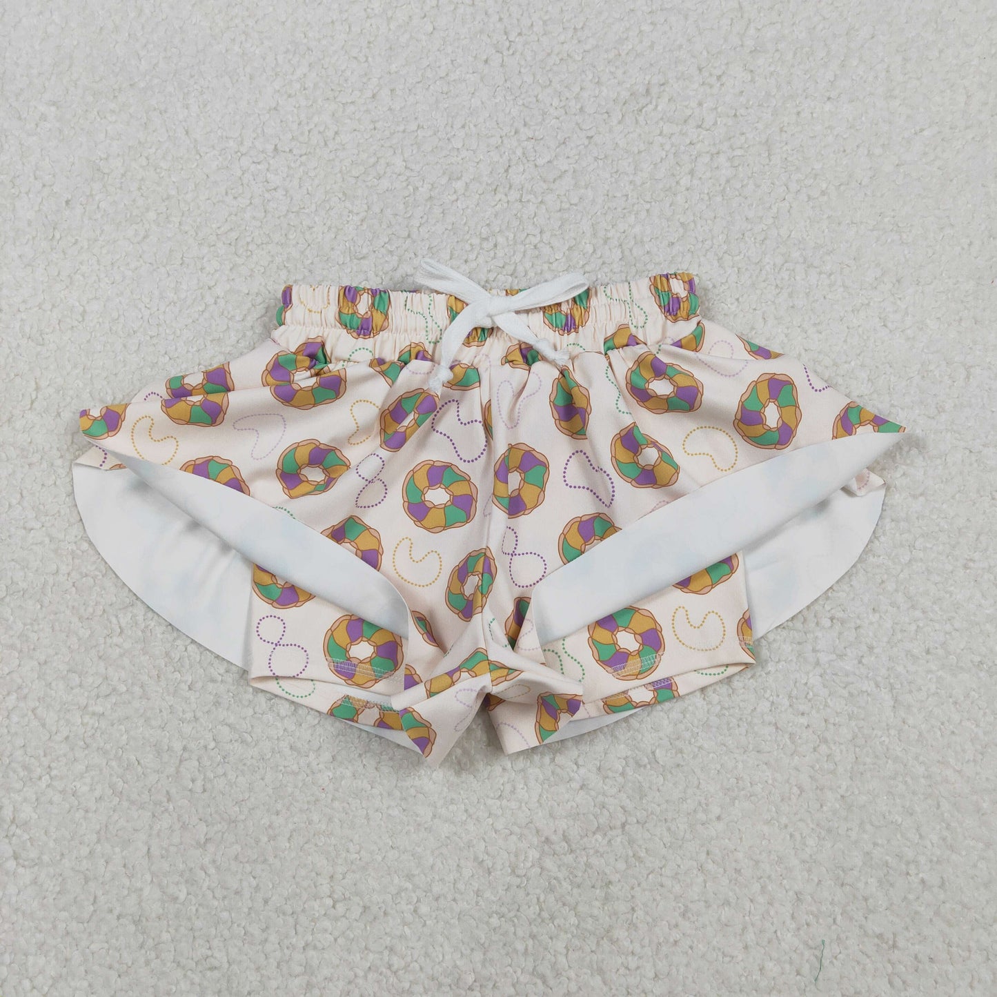 mardi gras king cake athletic girl shorts