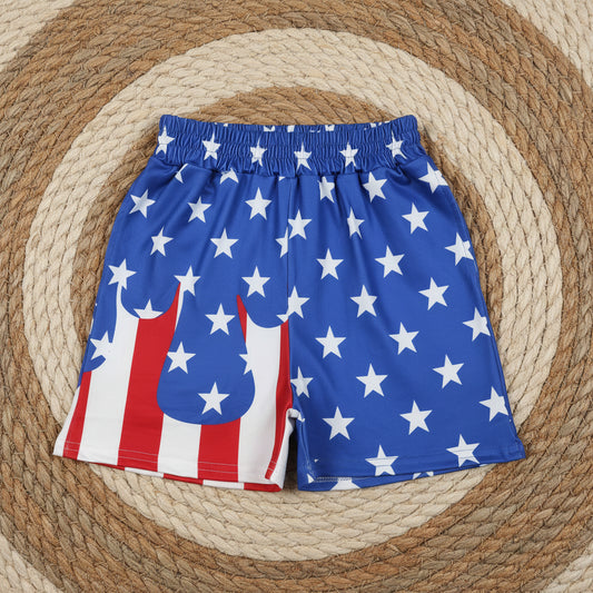 4th of july boy ice cream stars stripes drip shorts