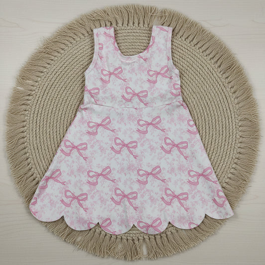 pink coquette floral scallop athletic dress