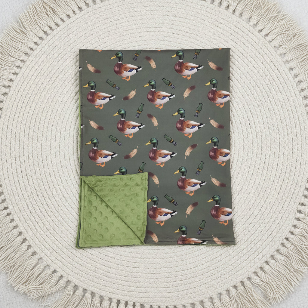 soft duck call print baby blanket