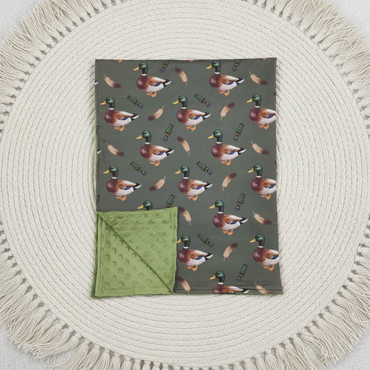 soft duck call print baby blanket