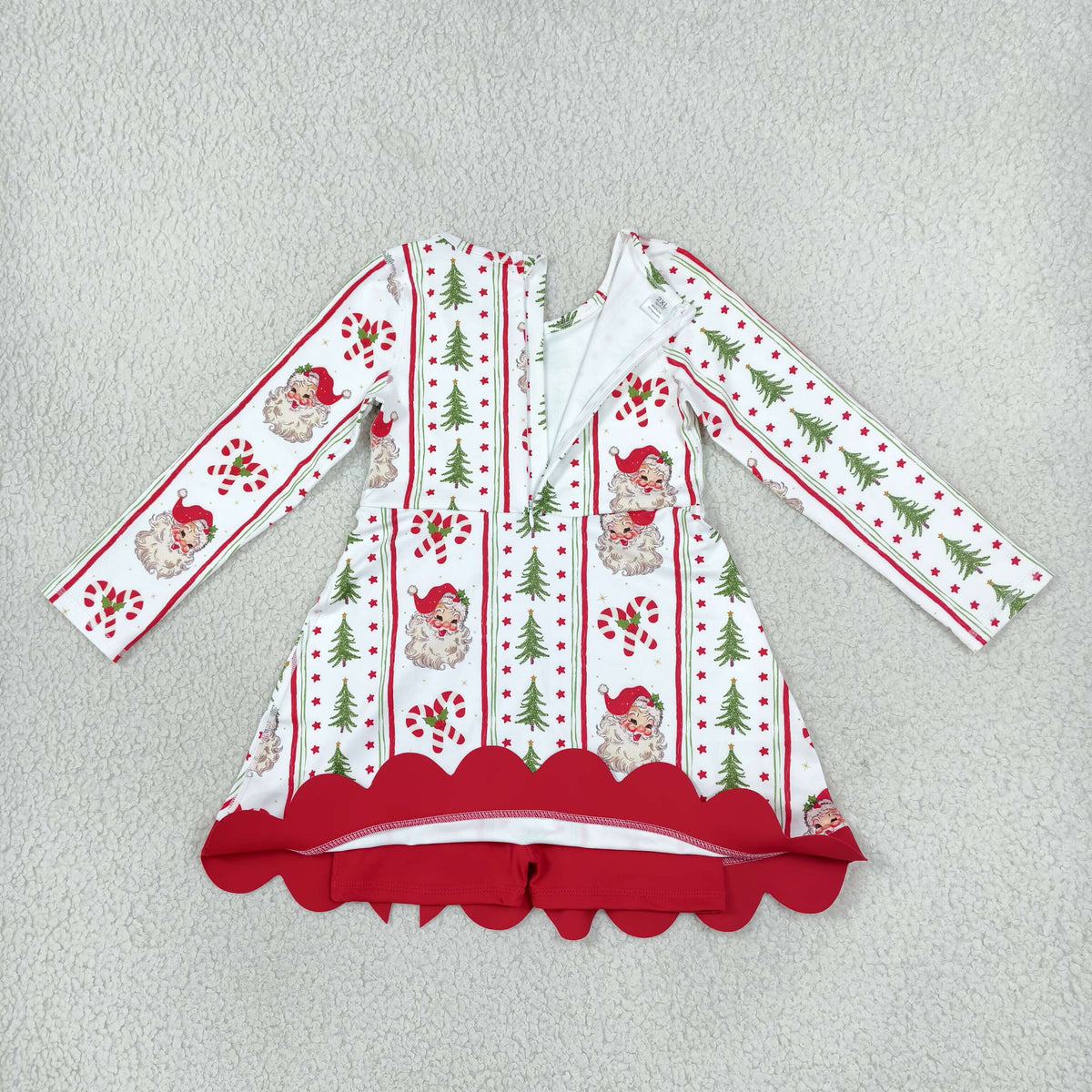 santa trees candy cane scallop athletic Christmas dress
