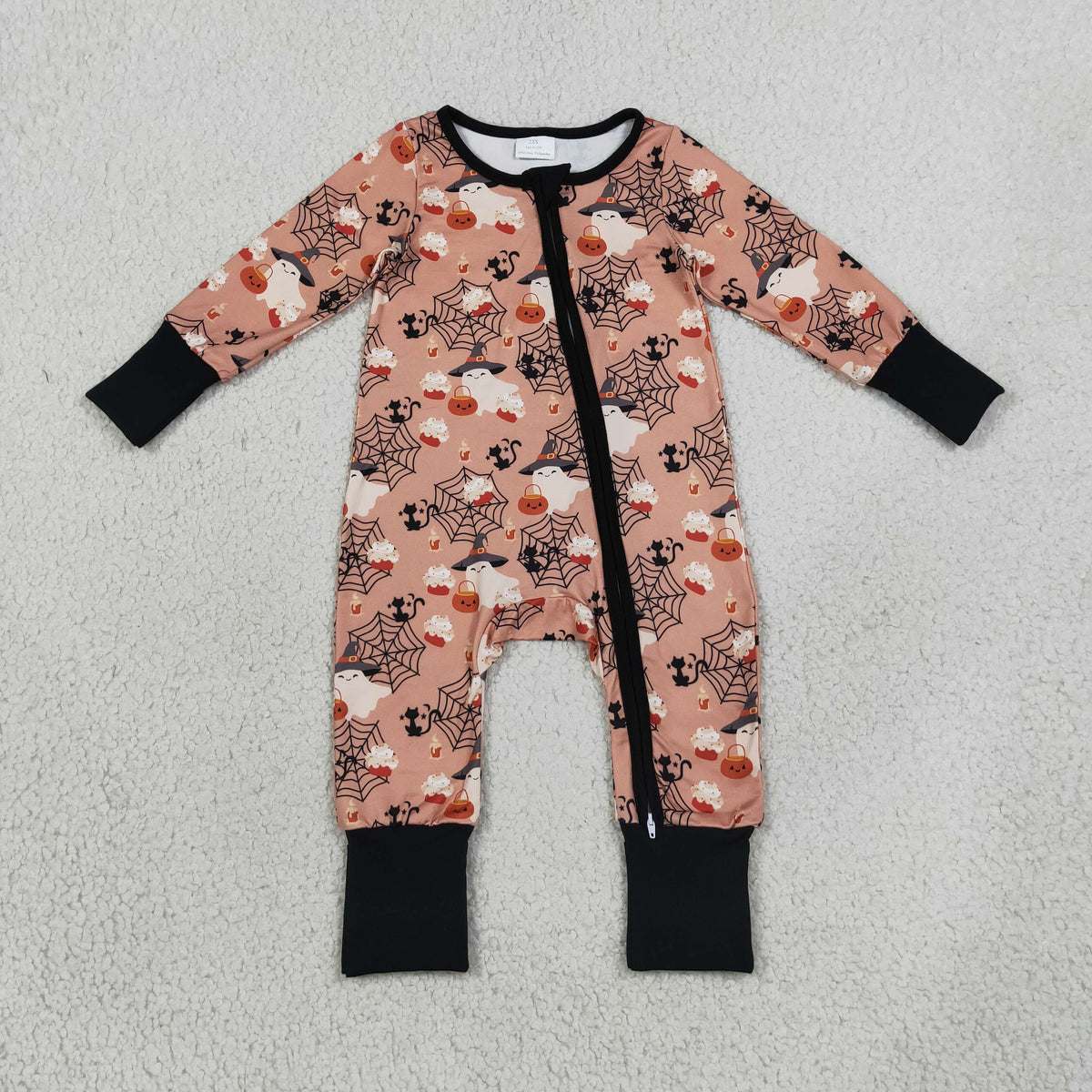 LR3250 Halloween cat spider web flat baby sleeper