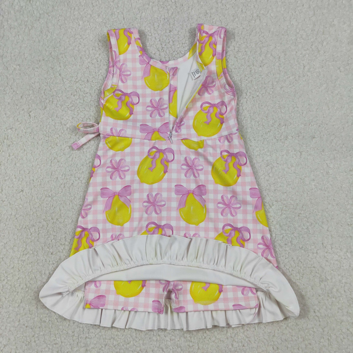 pink bow lemon ruffle athletic dress