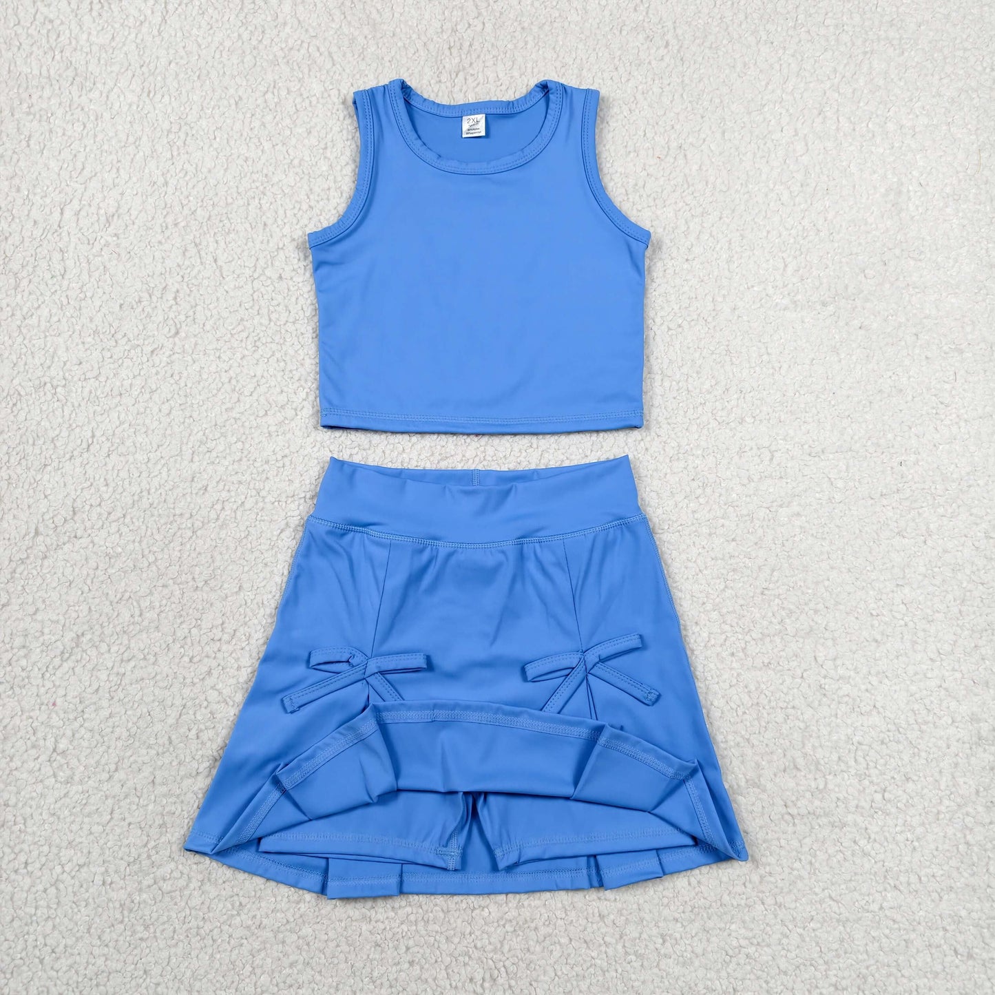 solid royal blue athletic skort outfit girls clothes
