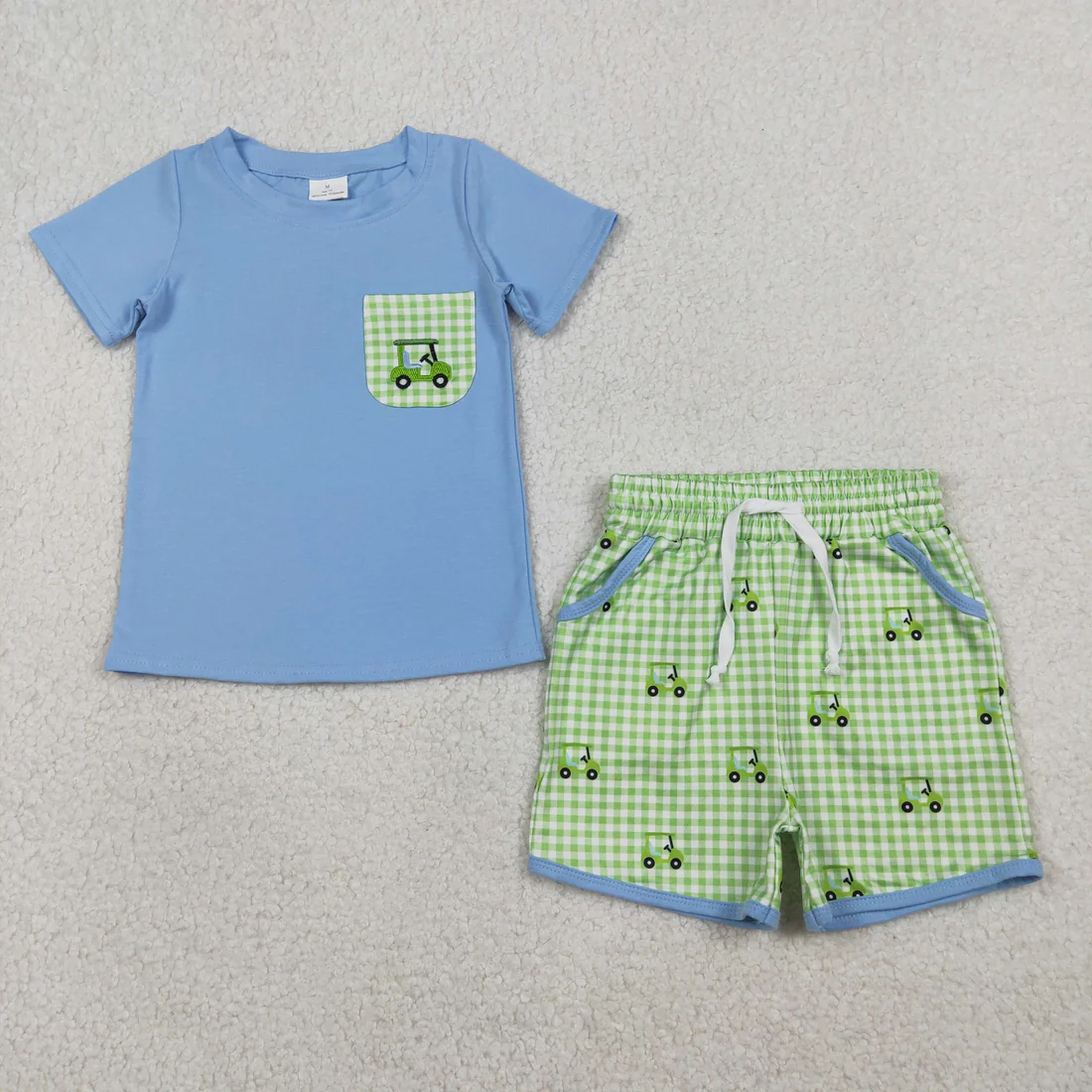 Sibling Embroidery Golf Girl Skirt Set Boy Shorts Set