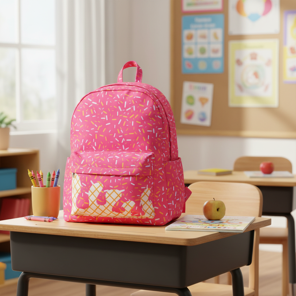BA0300 Baby Girls Pink Drips Sprinkles Backpack Bags