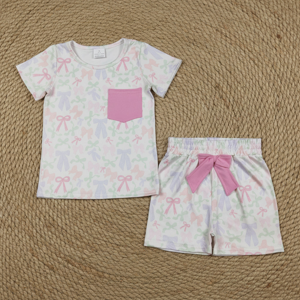 colorful coquette girl shorts set