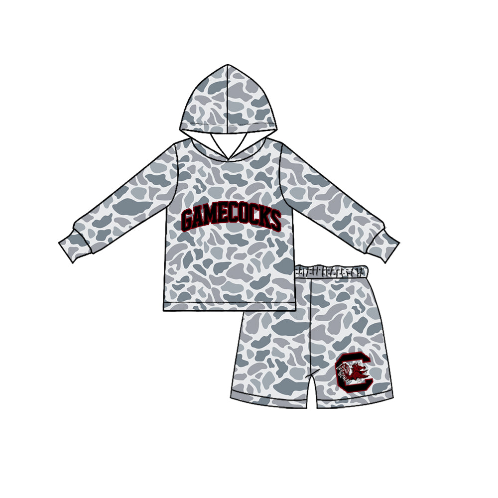 Custom order MOQ 5 long sleeve camo hooded team outfit