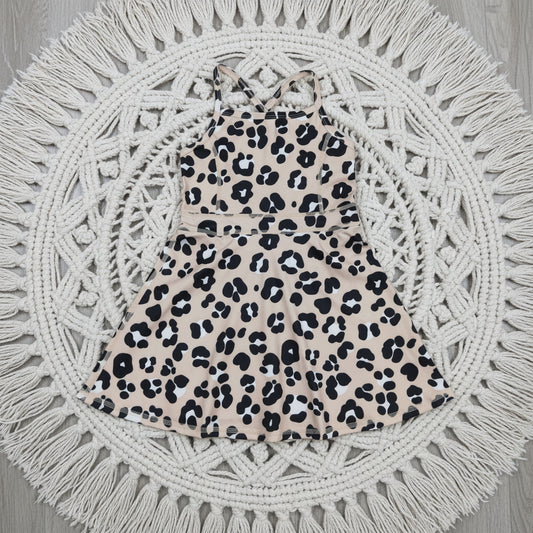 strap leopard athletic skort dress