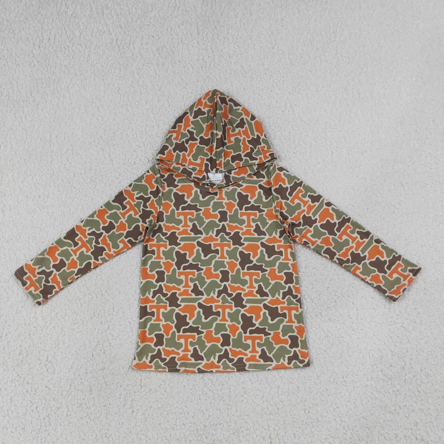long sleeve camo T pullover hoodie