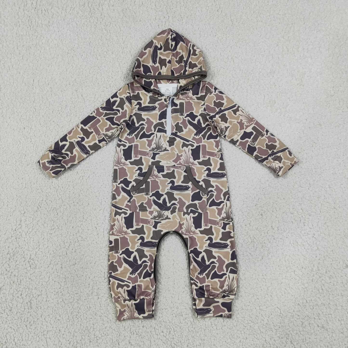 LR3029 hunting camo mallard hoodie romper