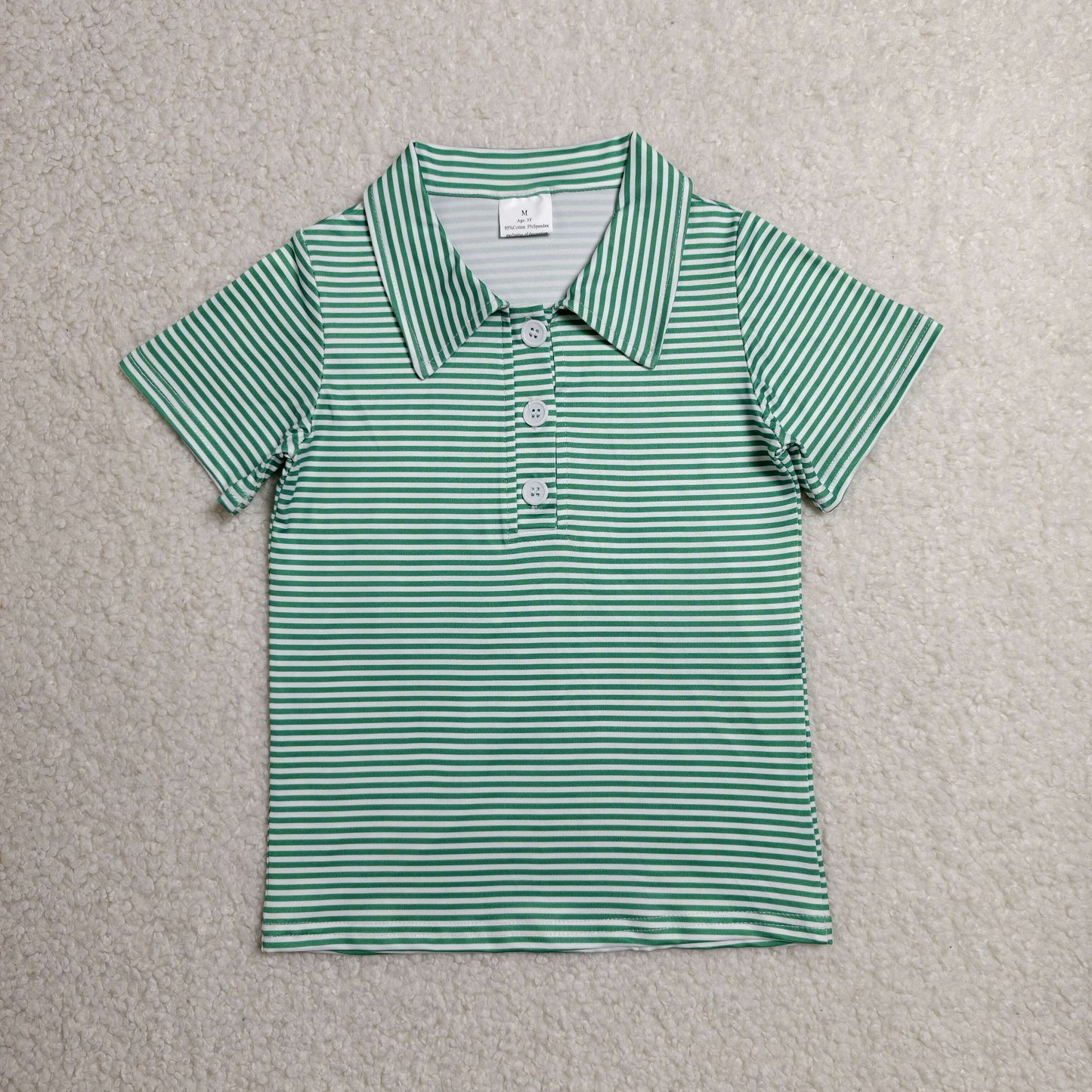green striped polo t-shirt