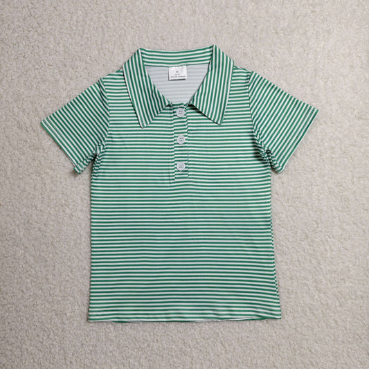 green striped polo t-shirt