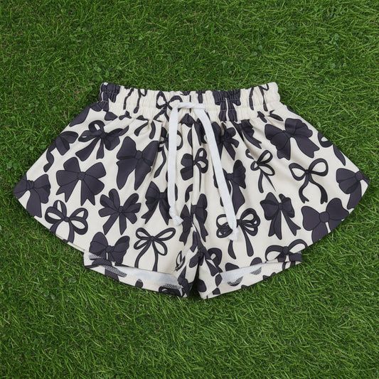 black coquette athletic shorts