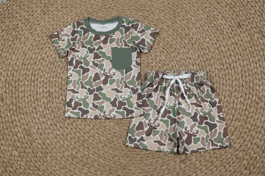 camo deer hunting shorts set kids clothing