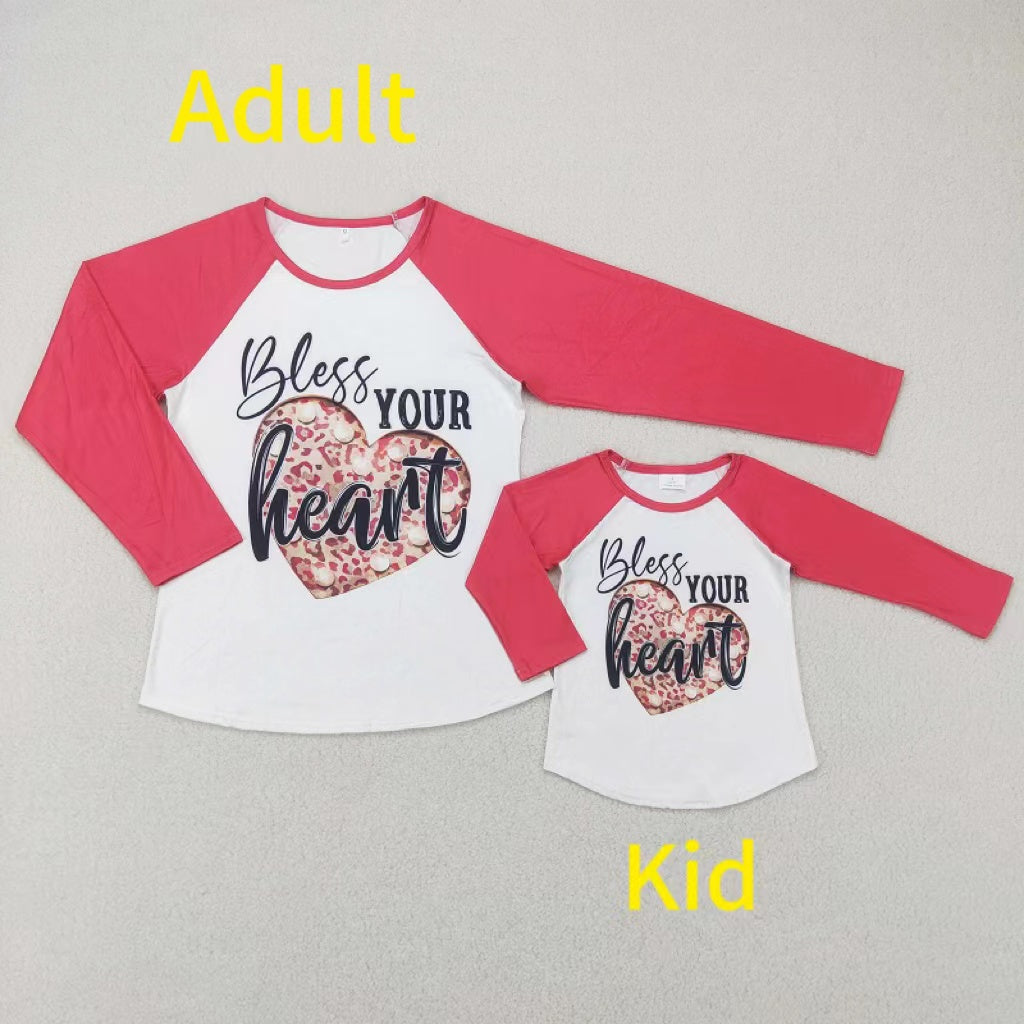 6 A30-2 Bless YOUR Valentine's Day Adult Long Sleeve Top