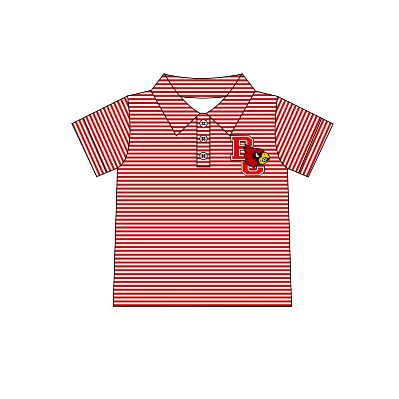 Custom order Mene team red birds boy polo