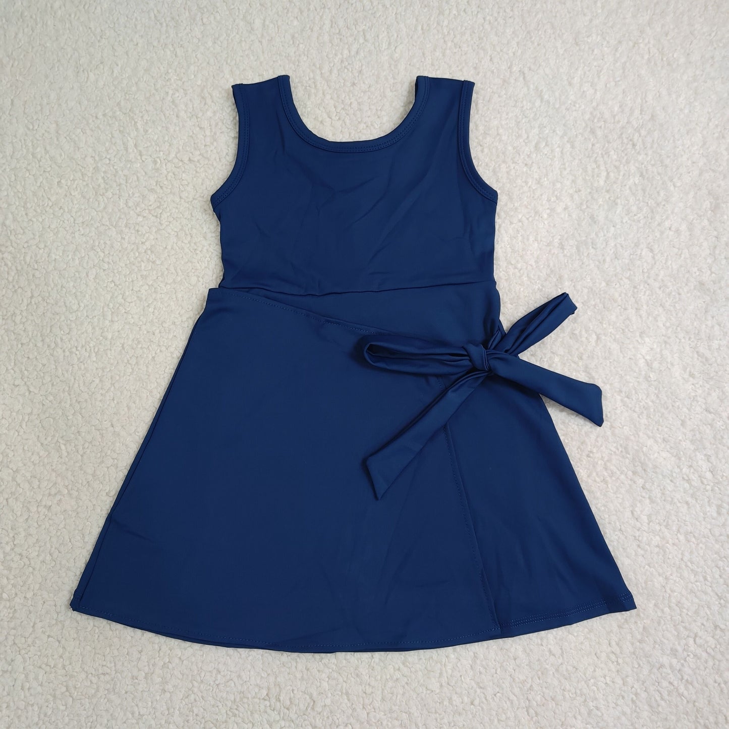 sleeveless solid navy blue athletic dress
