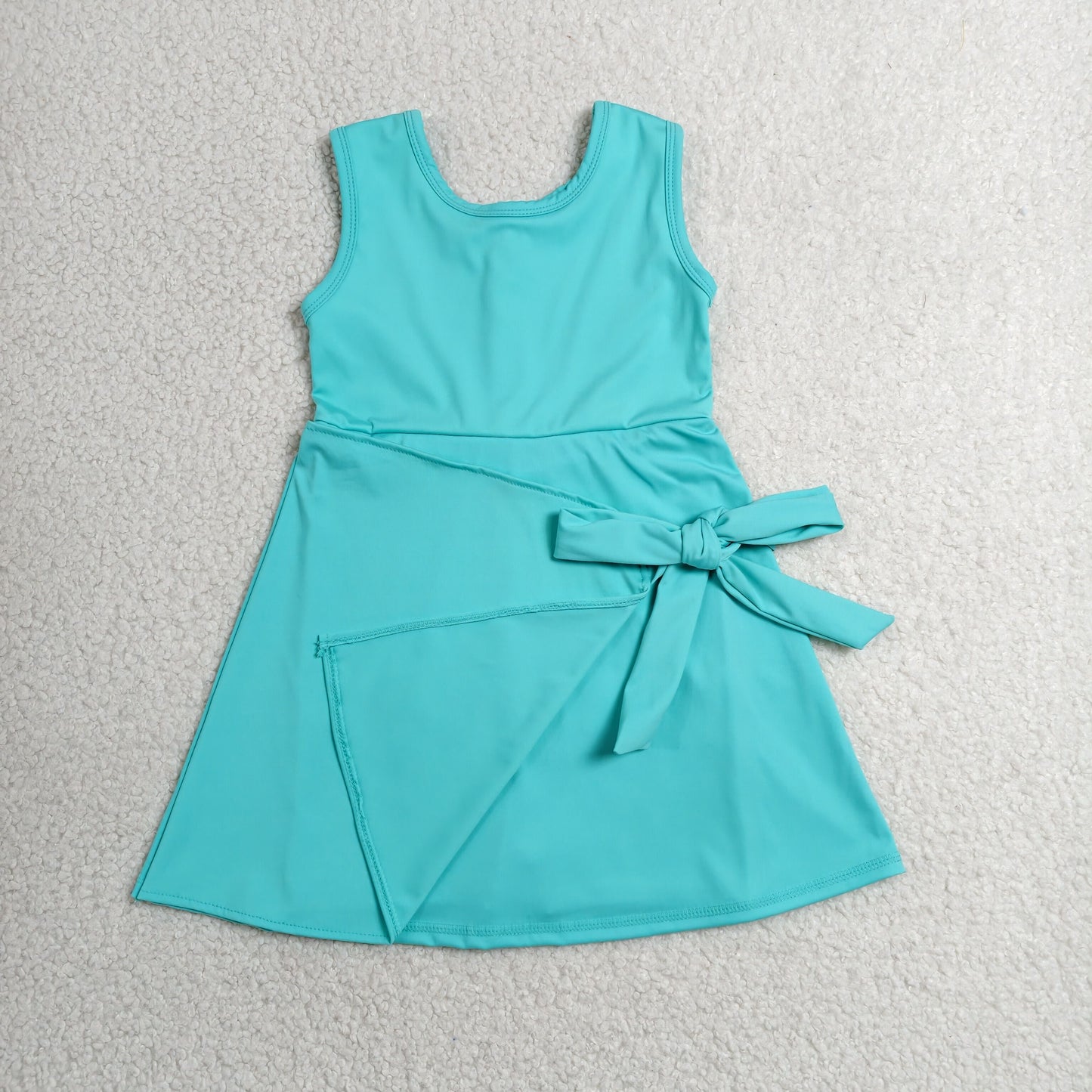 sleeveless solid teal athletic dress