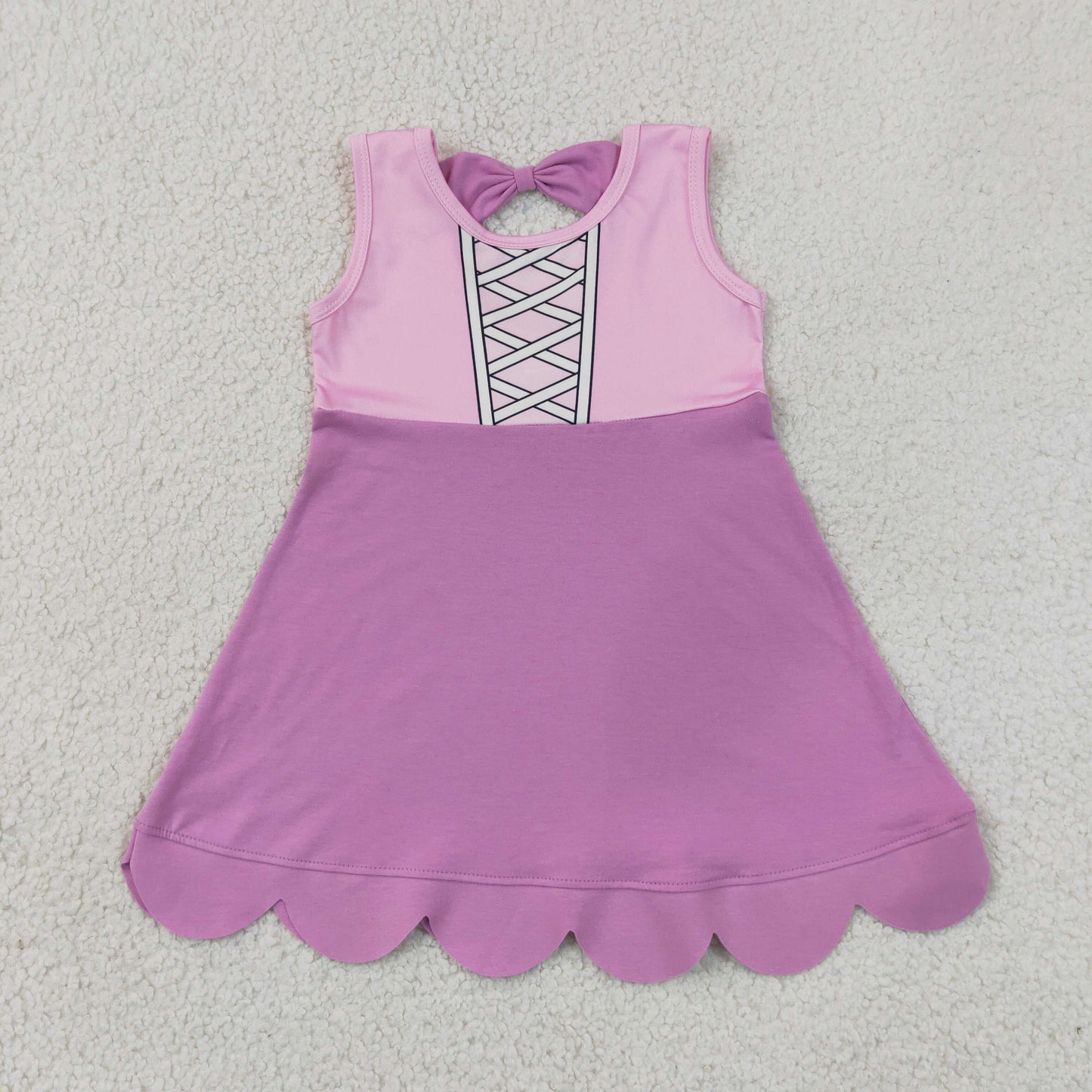 lavender princess scallop athletic dress