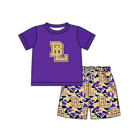 Custom MOQ 5 purple BL team boy shorts set