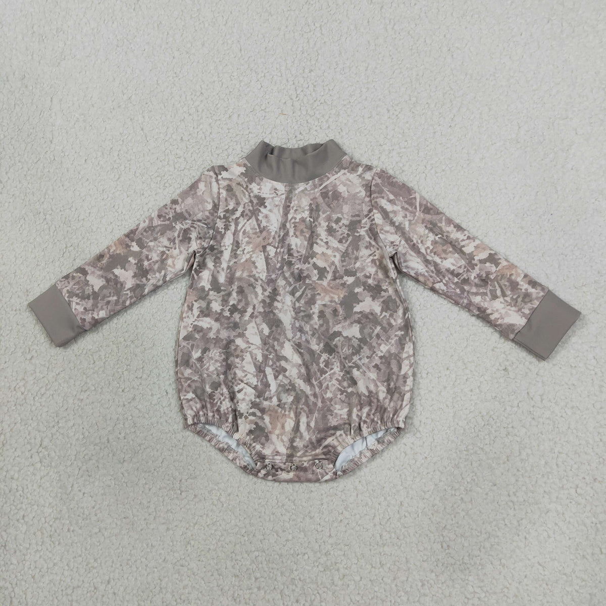LR3308 long sleeve camo mock neck romper baby clothes