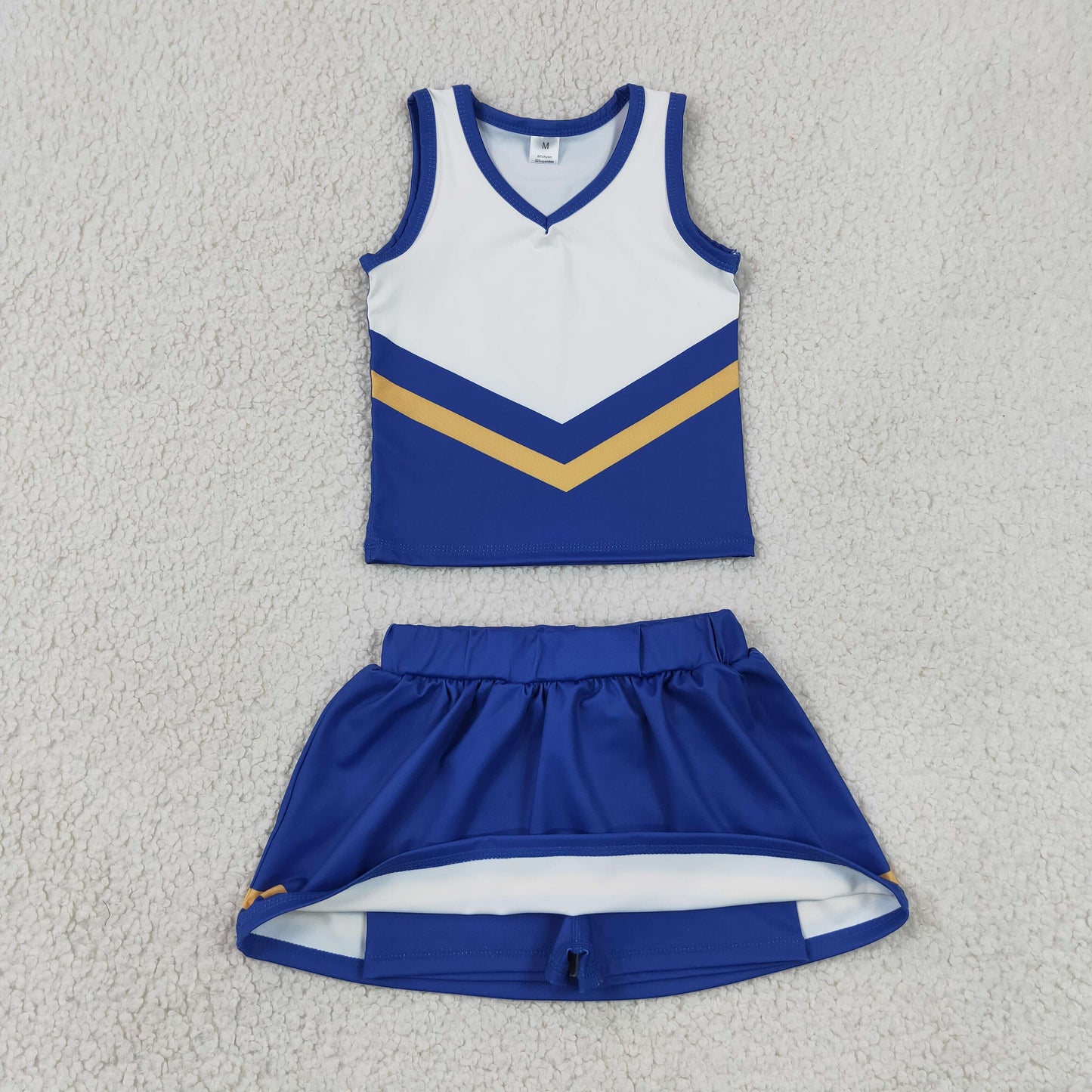 blue white cheerleader athletic skort outfit girls clothes