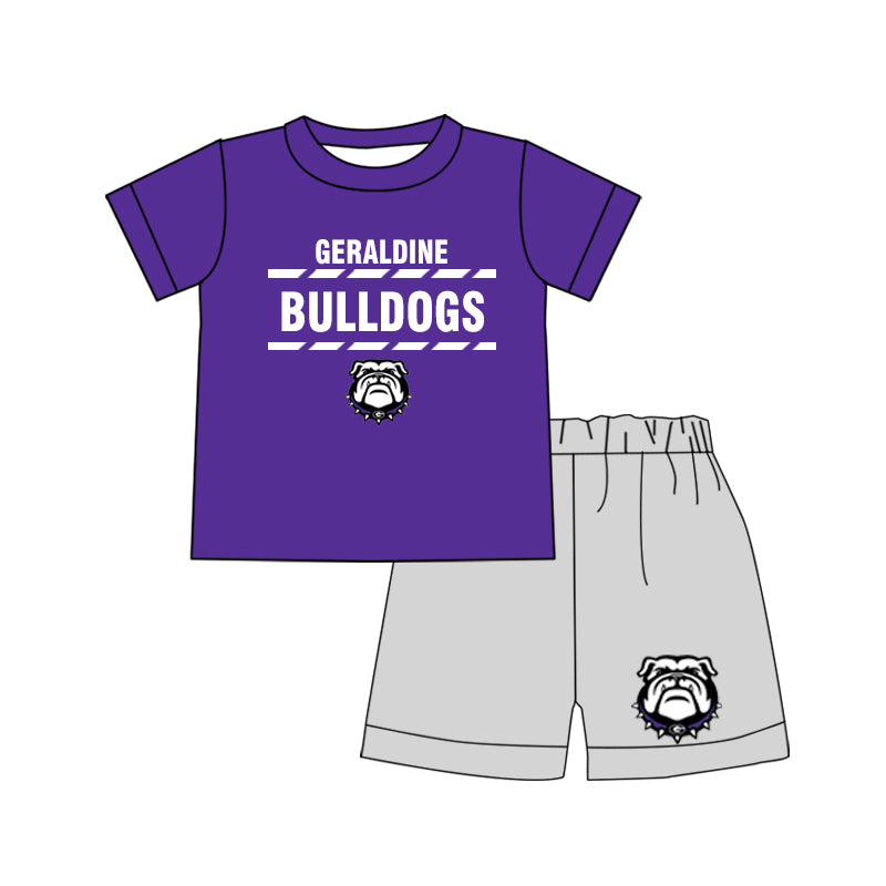 Custom order Alexis team purple dog boy shorts set