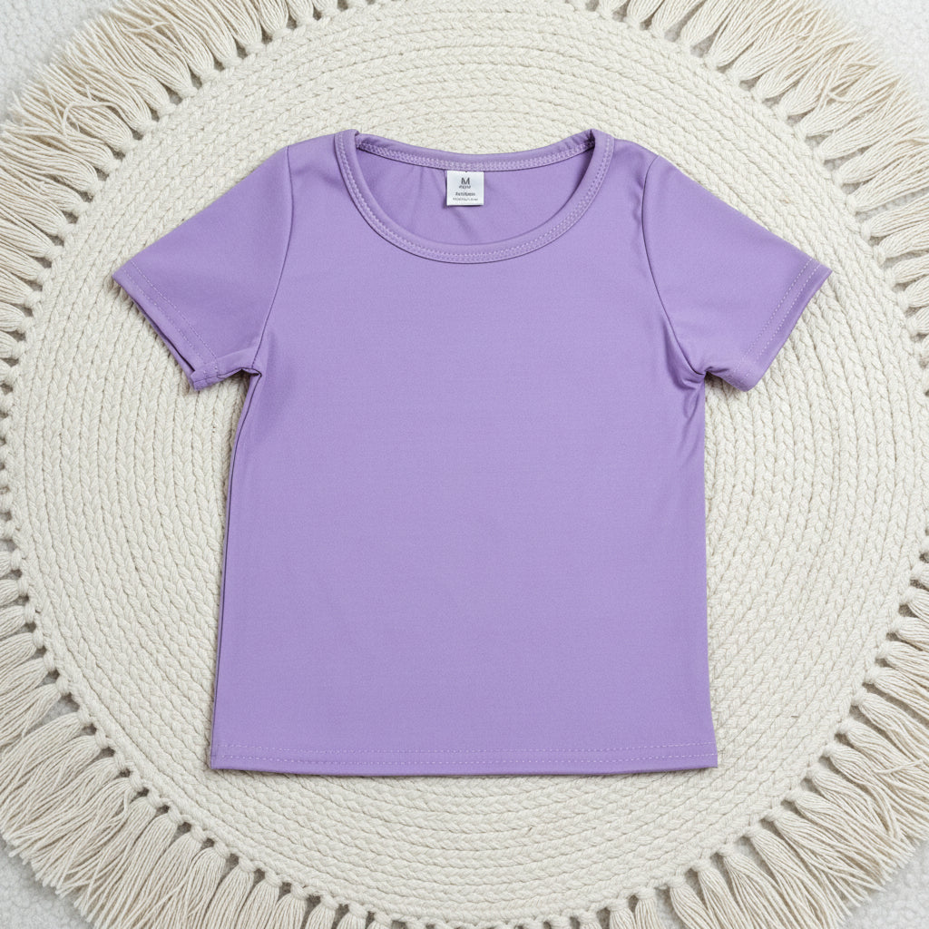 cotton purple tee summer clothing girl t-shirt top