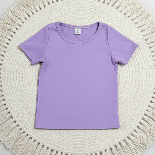 cotton purple tee summer clothing girl t-shirt top