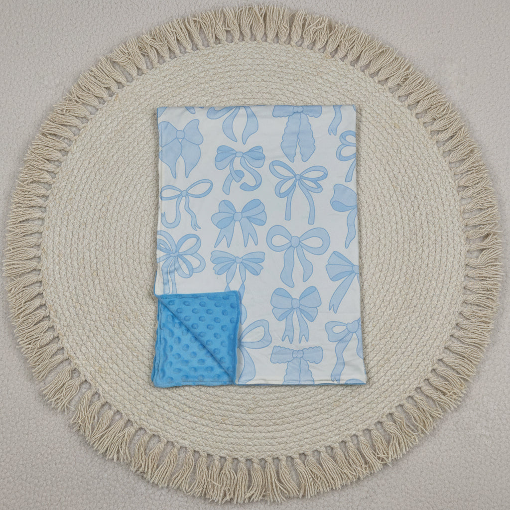 blue bow coquette blanket
