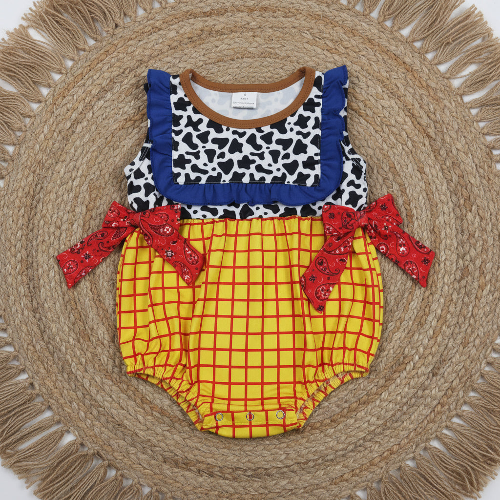 SR4115 toy cowboy bubble romper baby girl clothes