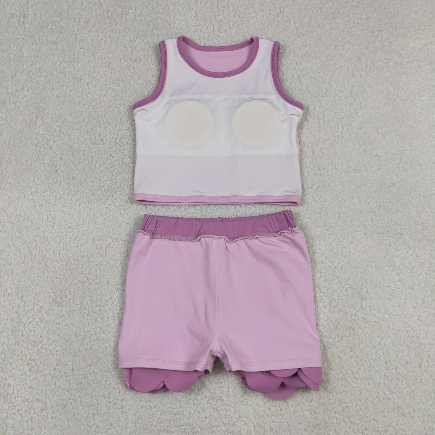 solid lavender scallop athletic skort outfit girls clothes