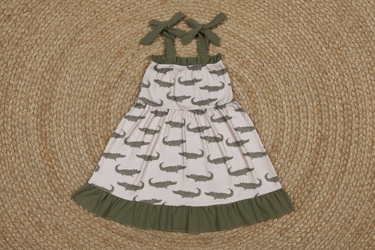 strap crocodile dress