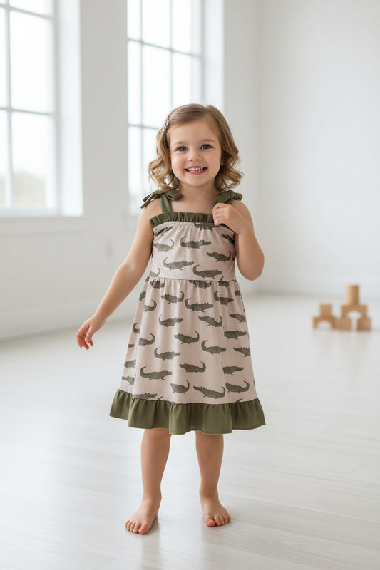 strap crocodile dress