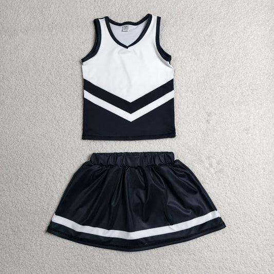 black white cheerleader athletic skort outfit girls clothes