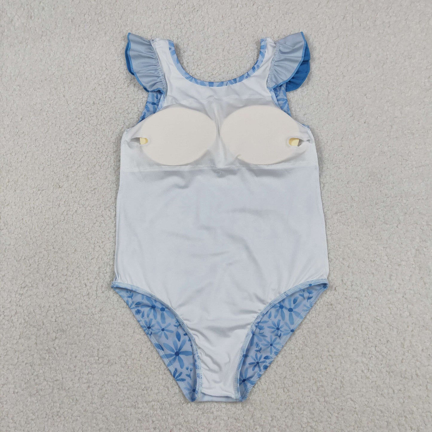 S0515 blue daisy floral one pieces swimsuit for girl