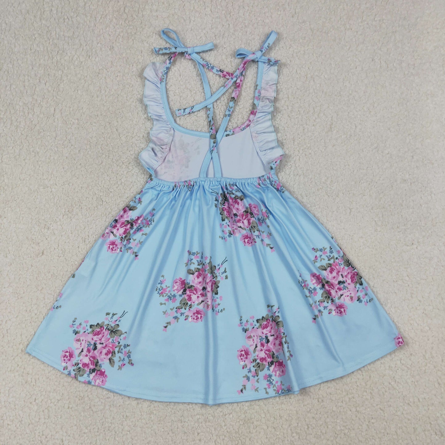 strap backless floral dress