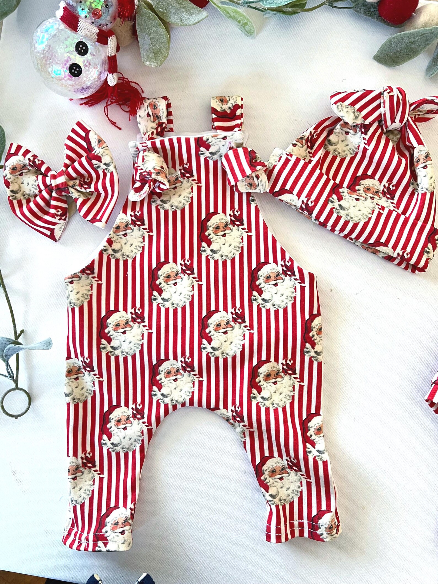 Custom order Christmas Baby Girl Santa Overalls