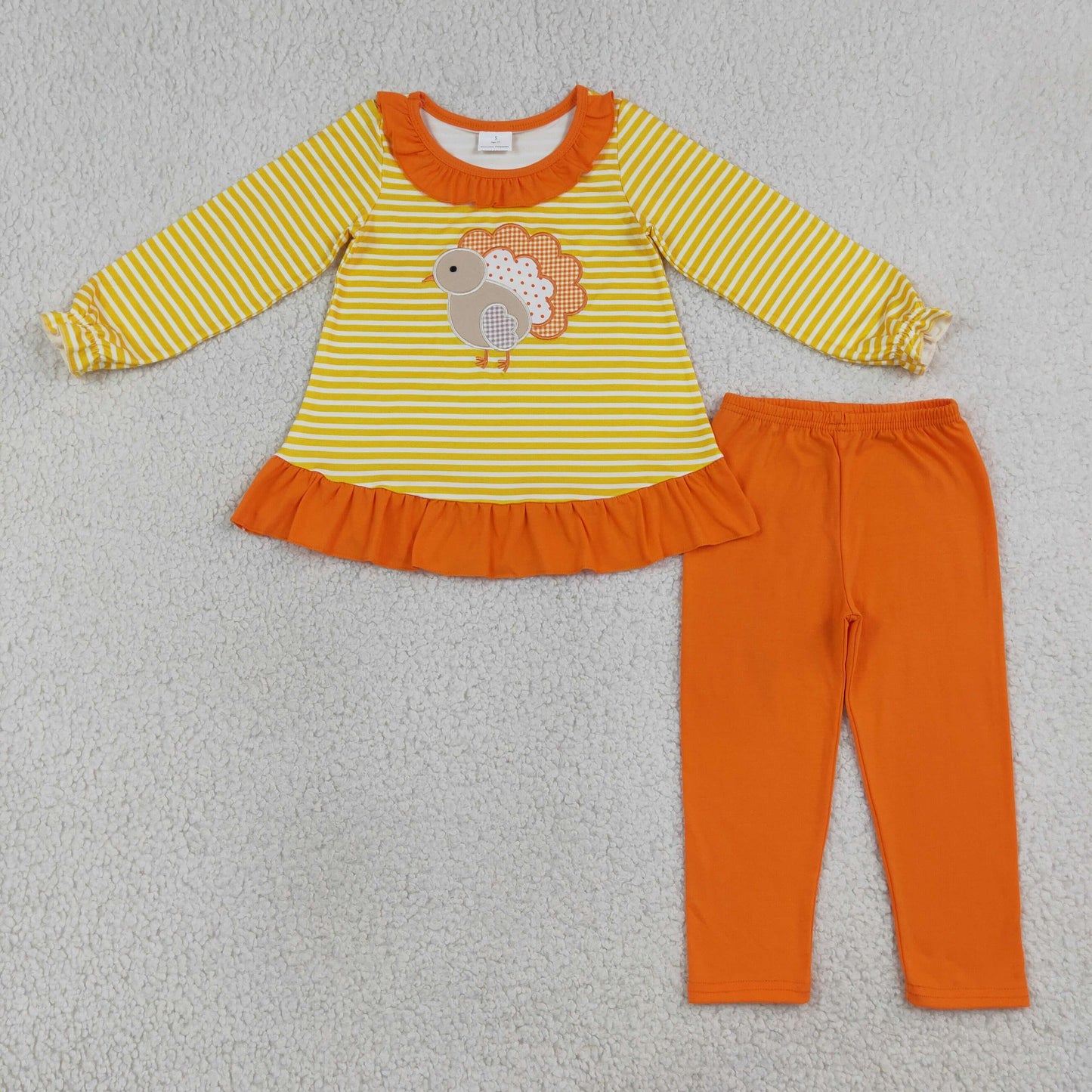 striped turkey gingham tunic leggings set thanksgiving day girl outfit